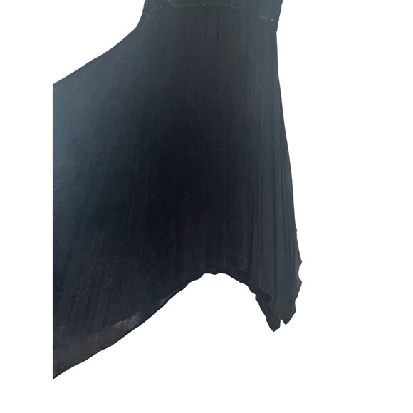 POL Black Midi Dress Lace Bodice Shark Bite Hem Fairy Goth Witch Size M - Picture 4 of 10